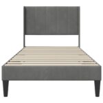 vidaXL Rám postele s čelnou doskou Tmavosivá 90 x 190 cm Zamat – Obrázok 4