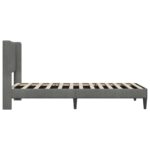 vidaXL Rám postele s čelnou doskou Tmavosivá 90 x 190 cm Zamat – Obrázok 5