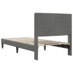 vidaXL Rám postele s čelnou doskou Tmavosivá 90 x 190 cm Zamat – Obrázok 6