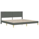 vidaXL Rám postele s čelnou doskou Tmavosivá 180 x 200 cm Látka – Obrázok 3
