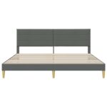 vidaXL Rám postele s čelnou doskou Tmavosivá 180 x 200 cm Látka – Obrázok 4