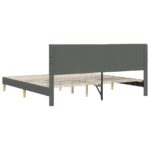 vidaXL Rám postele s čelnou doskou Tmavosivá 180 x 200 cm Látka – Obrázok 6