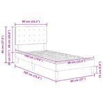 vidaXL Rám postele s čelnou doskou Tmavosivá 90 x 190 cm Látka – Obrázok 10