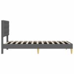vidaXL Rám postele s čelnou doskou Tmavosivá 90 x 190 cm Látka – Obrázok 5