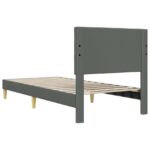 vidaXL Rám postele s čelnou doskou Tmavosivá 90 x 190 cm Látka – Obrázok 6