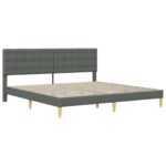 vidaXL Rám postele s čelnou doskou Tmavosivá 180 x 200 cm Látka – Obrázok 3