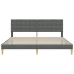 vidaXL Rám postele s čelnou doskou Tmavosivá 180 x 200 cm Látka – Obrázok 4