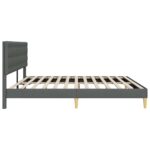 vidaXL Rám postele s čelnou doskou Tmavosivá 180 x 200 cm Látka – Obrázok 5