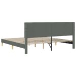 vidaXL Rám postele s čelnou doskou Tmavosivá 180 x 200 cm Látka – Obrázok 6