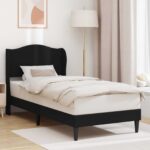 vidaXL Rám postele s čelnou doskou Čierna 90 x 190 cm Umelá koža