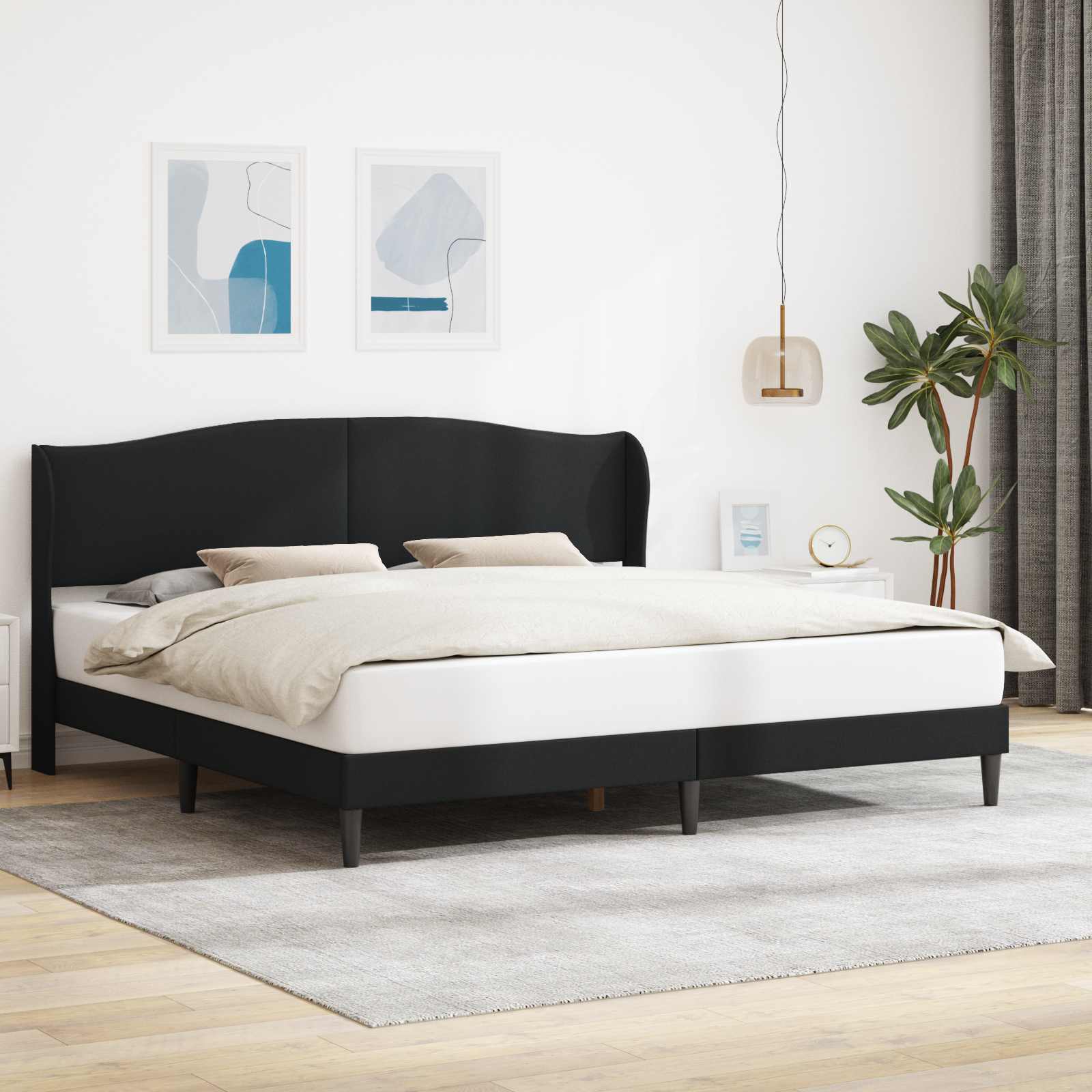 3414689_1.jpg vidaXL Rám postele s čelnou doskou Čierna 180 x 200 cm Umelá koža – Obrázok 1