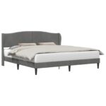 vidaXL Rám postele s čelnou doskou Tmavosivá 180 x 200 cm Zamat – Obrázok 2