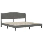 vidaXL Rám postele s čelnou doskou Tmavosivá 180 x 200 cm Zamat – Obrázok 3