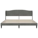 vidaXL Rám postele s čelnou doskou Tmavosivá 180 x 200 cm Zamat – Obrázok 4
