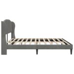 vidaXL Rám postele s čelnou doskou Tmavosivá 180 x 200 cm Zamat – Obrázok 5