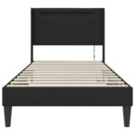 vidaXL Rám postele s LED pásikmi Čierna 90 x 190 cm Umelá koža – Obrázok 6