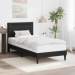 vidaXL Rám postele Čierna 90 x 190 cm Umelá koža