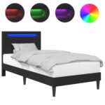 vidaXL Rám postele Čierna 90 x 190 cm Umelá koža – Obrázok 2