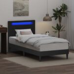 vidaXL Rám postele Čierna 90 x 190 cm Umelá koža – Obrázok 4