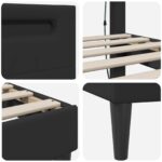 vidaXL Rám postele Čierna 180 x 200 cm Umelá koža – Obrázok 9