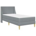 vidaXL Rám postele s matracom Svetlosivá 80x 200 cm Polyester – Obrázok 3