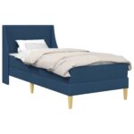 vidaXL Rám postele s matracom Modrá 80x 200 cm Polyester – Obrázok 2