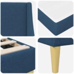 vidaXL Rám postele s matracom Modrá 80x 200 cm Polyester – Obrázok 9