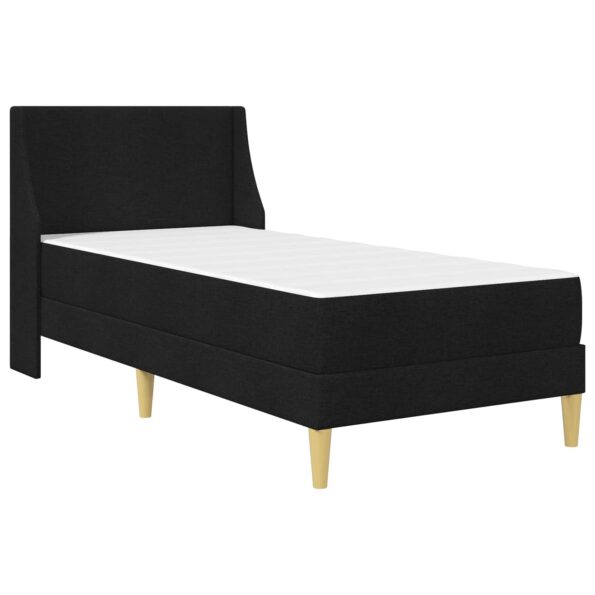 vidaXL Rám postele s matracom Čierny 90 x 190 cm Polyester – Obrázok 3