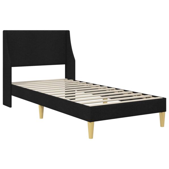 vidaXL Rám postele s matracom Čierny 90 x 200 cm Polyester – Obrázok 4