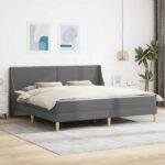 vidaXL Rám postele s matracom Tmavo šedá 180 x 200 cm Polyester