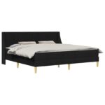 vidaXL Rám postele s matracom Čierny 180 x 200 cm Polyester – Obrázok 2