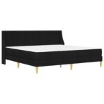 vidaXL Rám postele s matracom Čierny 180 x 200 cm Polyester – Obrázok 3