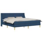 vidaXL Rám postele s matracom Modrá 180 x 200 cm Polyester – Obrázok 2
