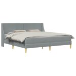 vidaXL Rám postele s matracom Svetlosivá 200 x 200 cm Polyester – Obrázok 2