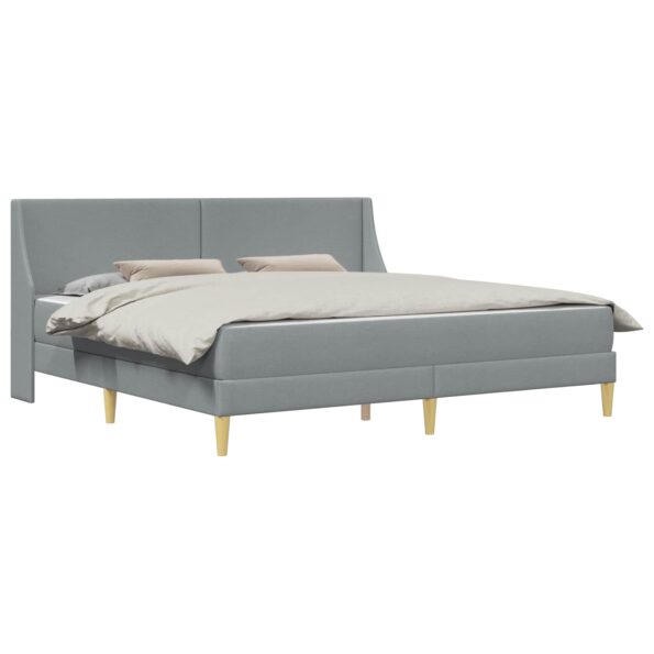 vidaXL Rám postele s matracom Svetlosivá 200 x 200 cm Polyester – Obrázok 2