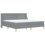 vidaXL Rám postele s matracom Svetlosivá 200 x 200 cm Polyester – Obrázok 3