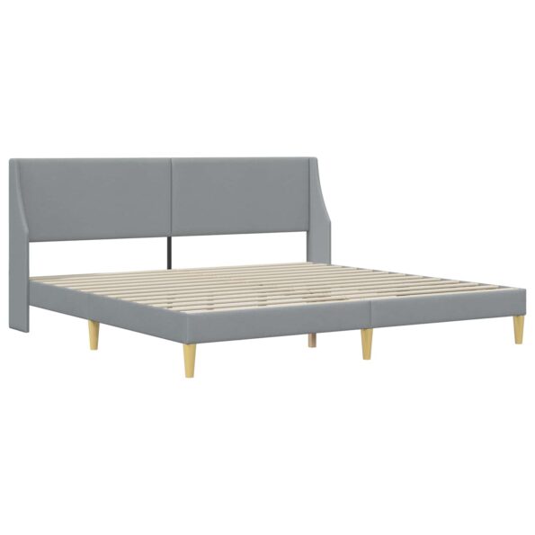 vidaXL Rám postele s matracom Svetlosivá 200 x 200 cm Polyester – Obrázok 4