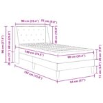 vidaXL Rám postele s matracom s matracmi Čierny 90 x 190 cm Zamat – Obrázok 11