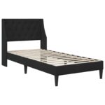 vidaXL Rám postele s matracom s matracmi Čierny 90 x 190 cm Zamat – Obrázok 4