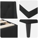 vidaXL Rám postele s matracom s matracmi Čierny 90 x 190 cm Zamat – Obrázok 9