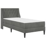 vidaXL Rám postele s matracom s matracmi Tmavo šedá 100 x 200 cm Zamat – Obrázok 3