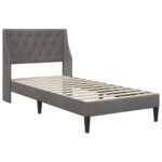 vidaXL Rám postele s matracom s matracmi Tmavo šedá 100 x 200 cm Zamat – Obrázok 4