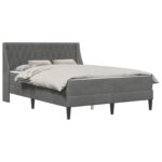 vidaXL Rám postele s matracom s matracmi Tmavo šedá 120 x 190 cm Zamat – Obrázok 2