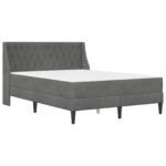 vidaXL Rám postele s matracom s matracmi Tmavo šedá 120 x 190 cm Zamat – Obrázok 3