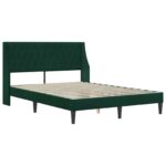 vidaXL Rám postele s matracom Tmavozelená 140 x 190 cm Zamat – Obrázok 4