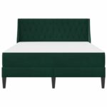 vidaXL Rám postele s matracom Tmavozelená 140 x 190 cm Zamat – Obrázok 6