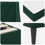 vidaXL Rám postele s matracom Tmavozelená 140 x 190 cm Zamat – Obrázok 9