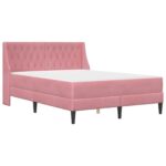 vidaXL Rám postele s matracom s matracmi Ružová 140 x 190 cm Zamat – Obrázok 3