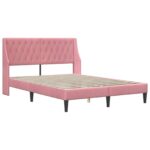 vidaXL Rám postele s matracom s matracmi Ružová 140 x 190 cm Zamat – Obrázok 4