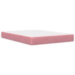 vidaXL Rám postele s matracom s matracmi Ružová 140 x 190 cm Zamat – Obrázok 5